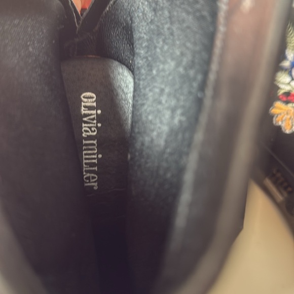 Olivia Miller Springfield Embroidered Black Velvet Chunk Ankle Boots Wmn's Sz 10 - Picture 7 of 7